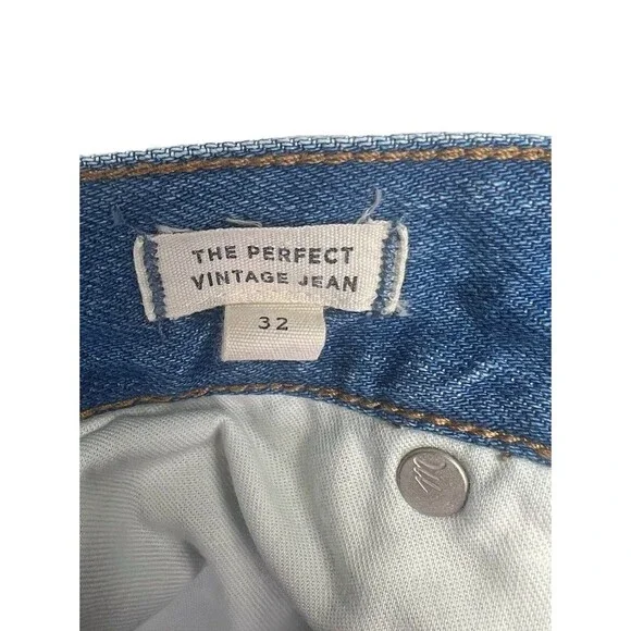 Madewell Perfect Vintage Jeans Womens 32 High‎ Rise Distressed Straight Denim - Picture 8 of 13